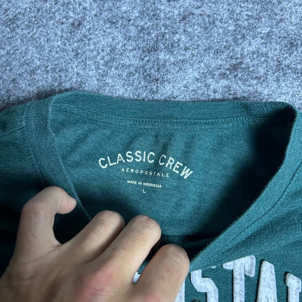 Aeropostale Classic Crew NYC Graphic T-Shirt Teal Green Y2K Skater Size Large - Picture 2 of 5
